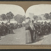 Forming bread line at Jefferson Square.