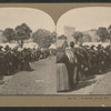 Forming bread line at Jefferson Square.