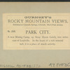 Park City. A new mining camp, up Stray Horse Gulch, two miles east of Leadville.
