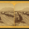 Tejon Street, Colorado Springs, Colorado, looking south, with Cheyenne Mountain in the distance.