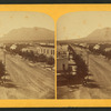 Tejon Street, Colorado Springs, Colorado, looking south, with Cheyenne Mountain in the distance.