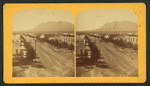 Tejon Street, Colorado Springs, Colorado, looking south, with Cheyenne Mountain in the distance.