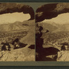 Pike's Peak from Peephole, Garden of the Gods, Colorado, U.S.A.