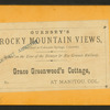Grace Greenwood's cottage, at Manitou, Col.