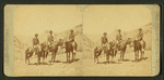 Three men on horseback.