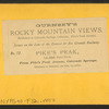 Pike's Peak, 14,336 feet high, from Pike's Peak Avenue, Colorado Springs.