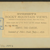 Above the clouds, summit of Pike's Peak, July 1, 1876.