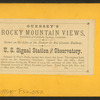 U.S. Signal station and observatory.