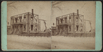 View of a house standing as empty shell.