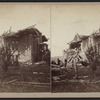 View of a collapsed house.