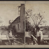 View of residents surveying the damage.