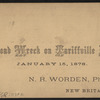 Railroad wreck on Tariffville bridge, January 15, 1878.