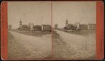 View of a streets and large buildings, New Milford.