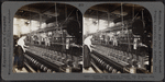 Ribbon loom weaving tubular silk neckties. Silk industry, South Manchester, Conn., U.S.A.