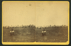Issuing rations. (Showing an Indian with a pipe in his hand in the foreground.)