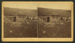 View of a log house.