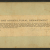 The Agricultural Department, Washington, D.C..