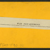 War Department, Washington.