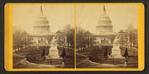 East front of U.S. Capitol & Statue of Washington.