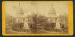 East front of U.S. Capitol, and Marble statue of Washington.