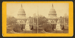 The U.S. Capitol, & the marble statue of Geo. Washington.