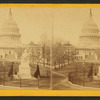 The U.S. Capitol, & the marble statue of Geo. Washington.