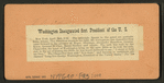 Washington Inaugurated First President of the U.S.
