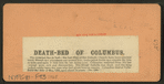 Death-bed of Columbus.