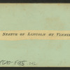 Statue of Lincoln by Vinnie Ream.