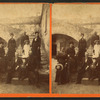 Group of men and women on the stairway.