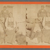 Medicine Water, and wife Mochi, with Romeo, the Cheyenne interpreter, in Native costume, confined in Fort Marion, St. Augustine, Florida
