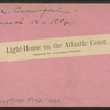 Light-House on the Atlantic Coast, opposite St. Augustine, Florida.