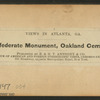 Confederate Monument, Oakland Cemetery, Atlanta, Ga.