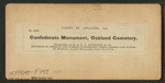 Confederate Monument, Oakland Cemetery, Atlanta, Ga.