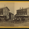 Large group of people in buggies and wagons at C.P. Chapman's flouring mill in Pittsfield.