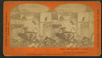 [View of a drawing] "The Innocent Cause: or the Origin of Chicago Fire" [showing Mrs. O'Leary and her cows].