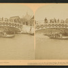 Gondolas passing under the Wooded Island bridge, World's Fair, Chicago, U.S.A.