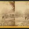 View of muddy street in Hope, Indiana.