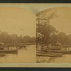 Rowboats pulled up on the beach. Spirit Lake, Iowa.