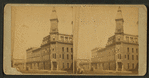 View of a Commercial building with clock tower, Des Moines, Iowa.