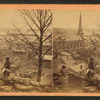 View of a boy with a drum and a dog. Dubuque, Iowa.