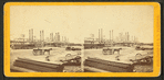 Steamboat landing, from Bienville street, looking up the levee, with the upper shipping in the far distance.