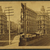 Baltimore street[street tracks, pole in foreground].