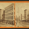 Street scene showing buildings and street tracks