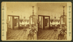 Interior of Marcus H. Rogers' residence, furniture, light fixtures, layout of rooms visible.