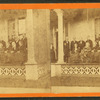Group of elderly women and men on a porch, in Whitinsville.