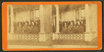 Group of elderly women and men on a porch, in Whitinsville.