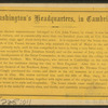 Washington's headquarters in Cambridge.