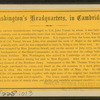 Washington's headquarters in Cambridge.