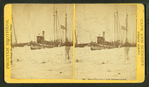 Steam tug "Vim" with schooner in tow.